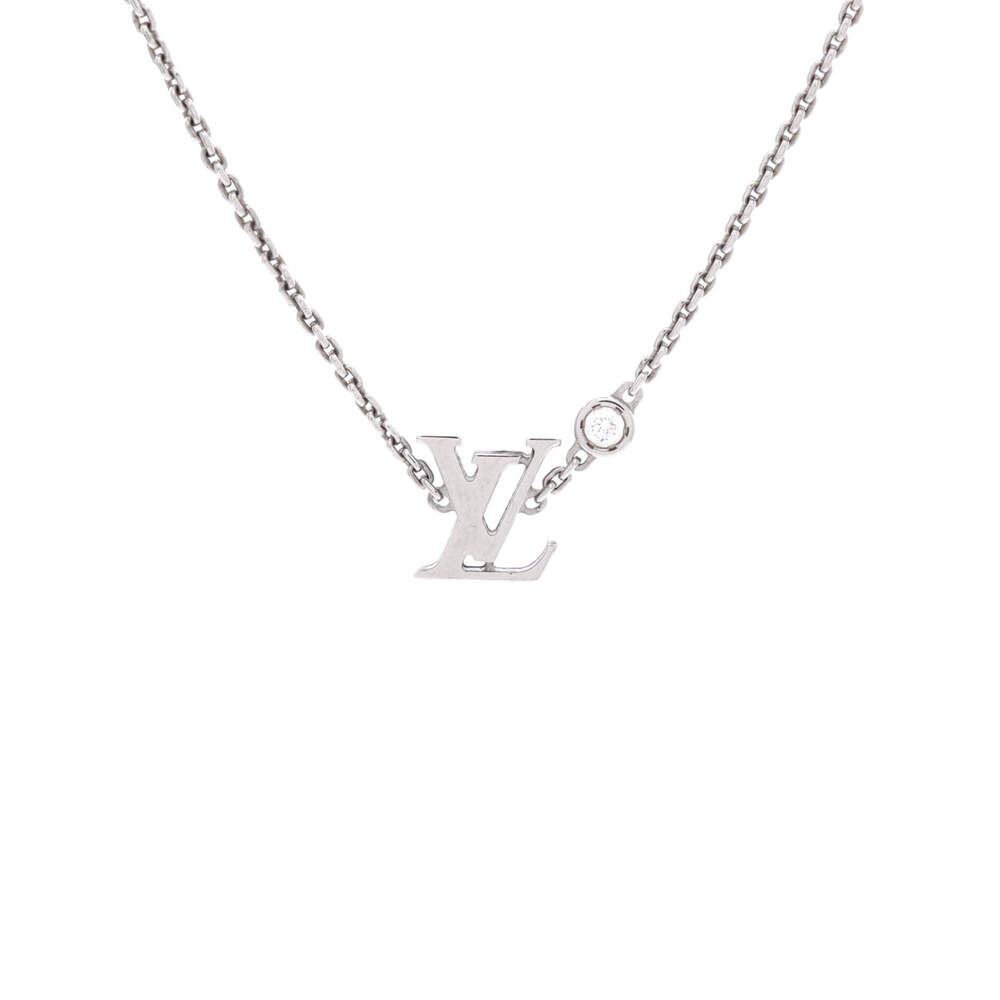 Louis Vuitton Idylle Blossom LV Pendant Necklace 18K White Gold with Diamond